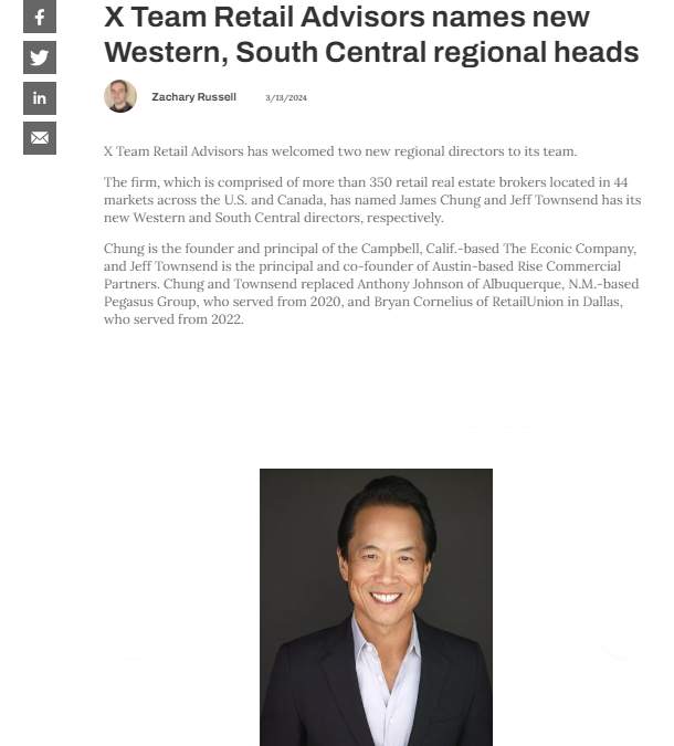 X Team Retail Advisors names new Western, South Central regional heads